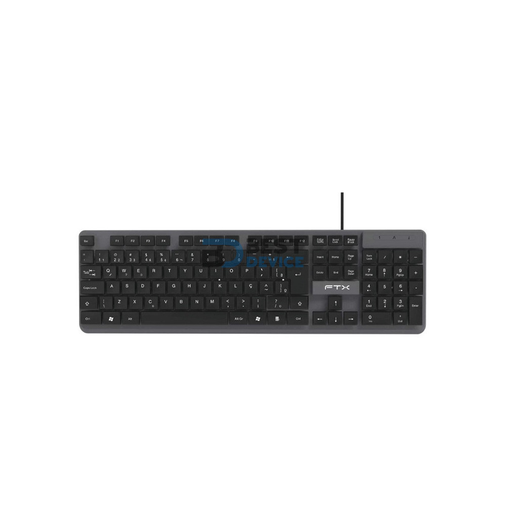 TECLADO FTX K87 NUM/POR/NEGRO-GRIS/USB