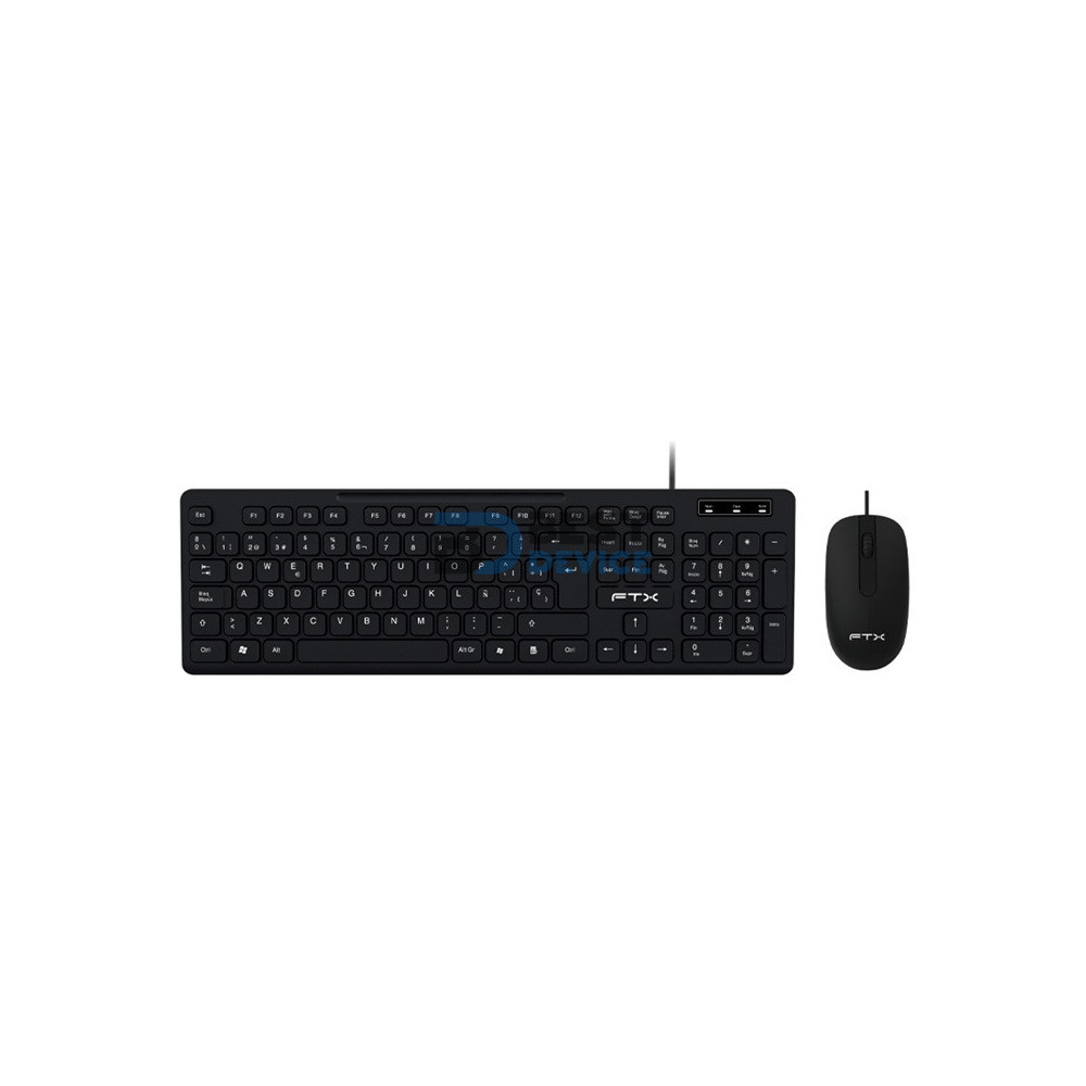 TECLADO+MOUSE FTX KM086 NUM/ESP/NEGRO/USB