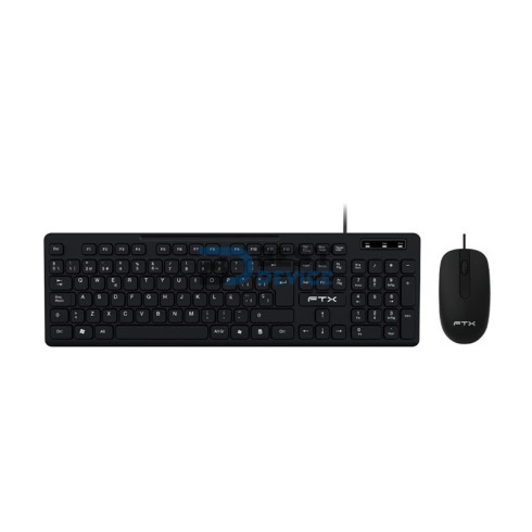 TECLADO+MOUSE FTX KM086 NUM/ESP/NEGRO/USB