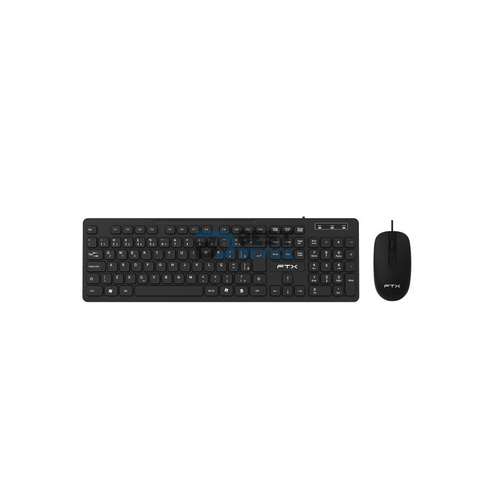 TECLADO+MOUSE FTX KM086 NUM/POR/NEGRO/USB