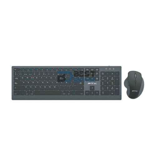 TECLADO+MOUSE FTX KM500 NUM/ESP/WIR/BT/RECARGABLE/NEGRO