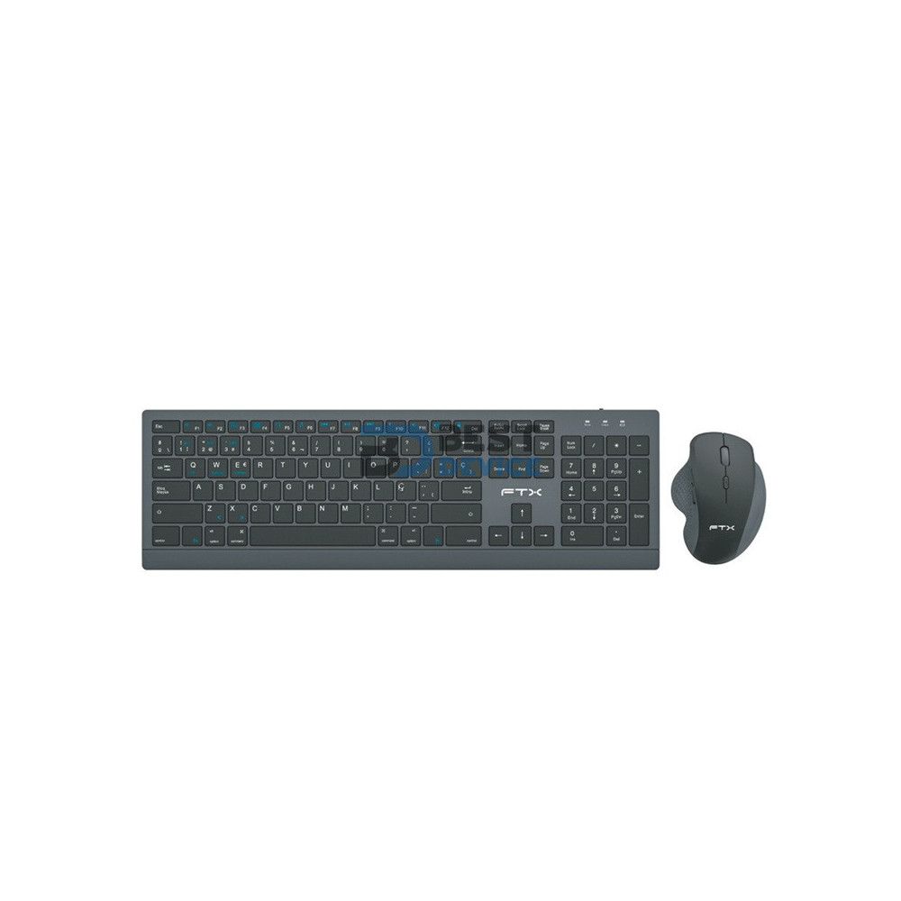 TECLADO+MOUSE FTX KM500 NUM/POR/WIR/BT/RECARGABLE/NEGRO
