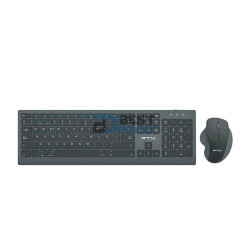 TECLADO+MOUSE FTX KM500 NUM/POR/WIR/BT/RECARGABLE/NEGRO
