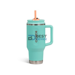 VASO TÉRMICO IGLOO 950ML SSTL FLIP 'N' SIP TRAVEL MUG ICE DYE VERDE MENTA 71404 CON PAJITA