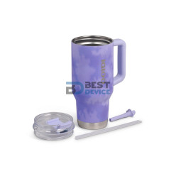 VASO TÉRMICO IGLOO 950ML SSTL FLIP 'N' SIP TRAVEL MUG ICE DYE LILA 71310 CON PAJITA