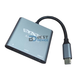 HUB SATE A-HUBC56 3 PTOS USB-C 3.1/HDMI