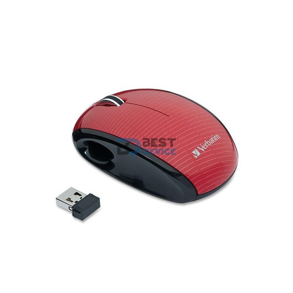 MOUSE VERBATIM INALAMBRICO 97263 MERCURY RED/BLK