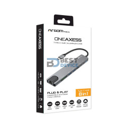 ADAPTADOR ARGOMTECH ARG-UB-0093 8 EN 1 TIPO C 2 PUERTOS