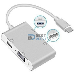 CABLE ADAPTADOR TIPO C A DVI/USB 3.0/HDMI/VGA