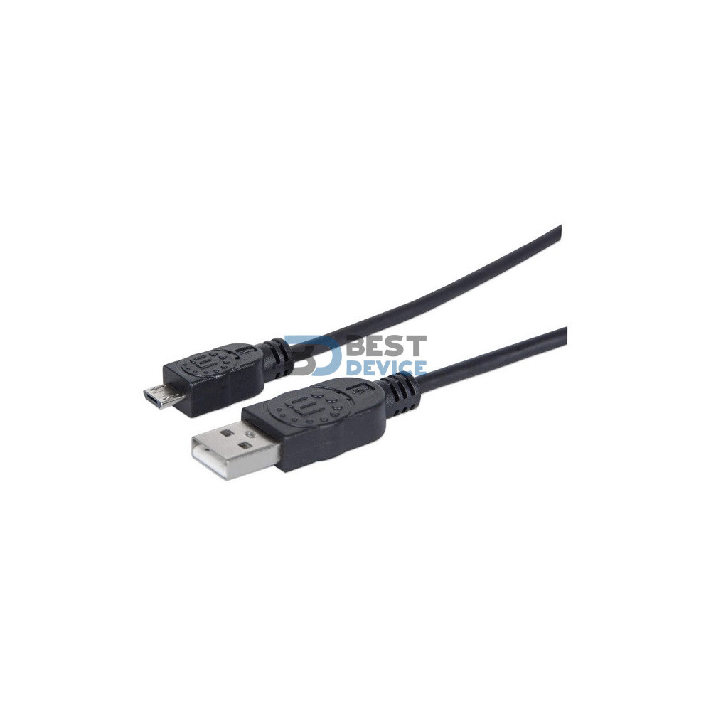 CABLE USB-A/USB MIC-B 1M MANHATTAN 307161 NEGRO BOLSA