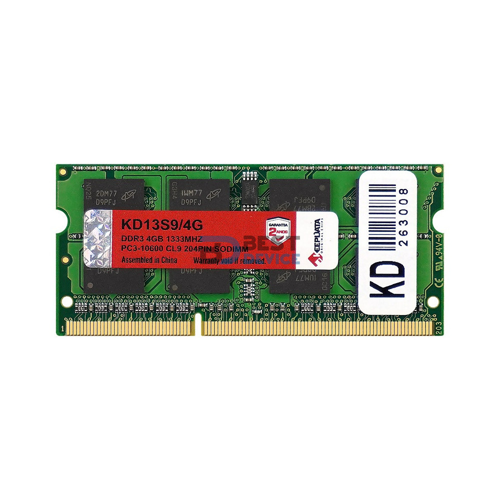 MEMORIA RAM PARA NOTEBOOK DDR3 KEEPDATA 4GB 1333MHZ