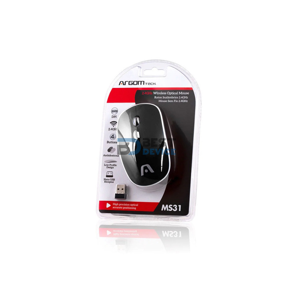 MOUSE ARGOMTECH ARG-MS-0031BK WIR NEGRO