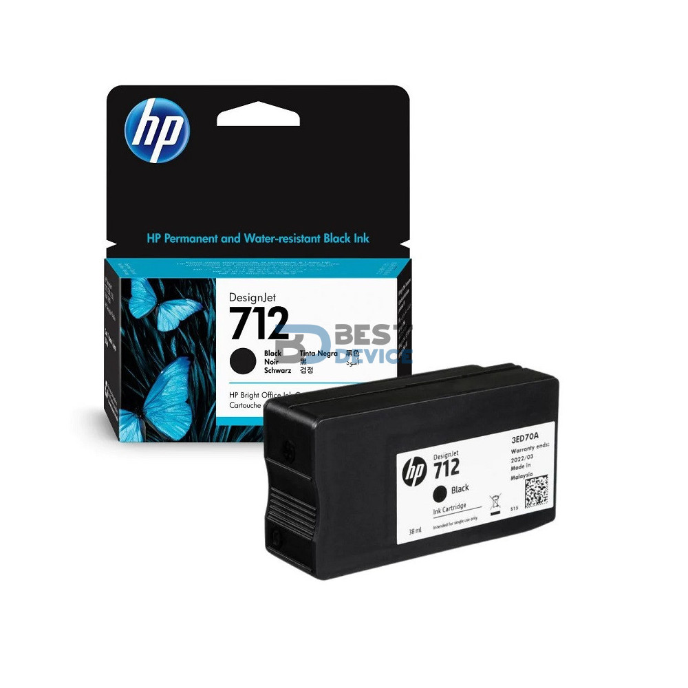 TINTA HP 3ED70A 712 NEGRO 38ML T250