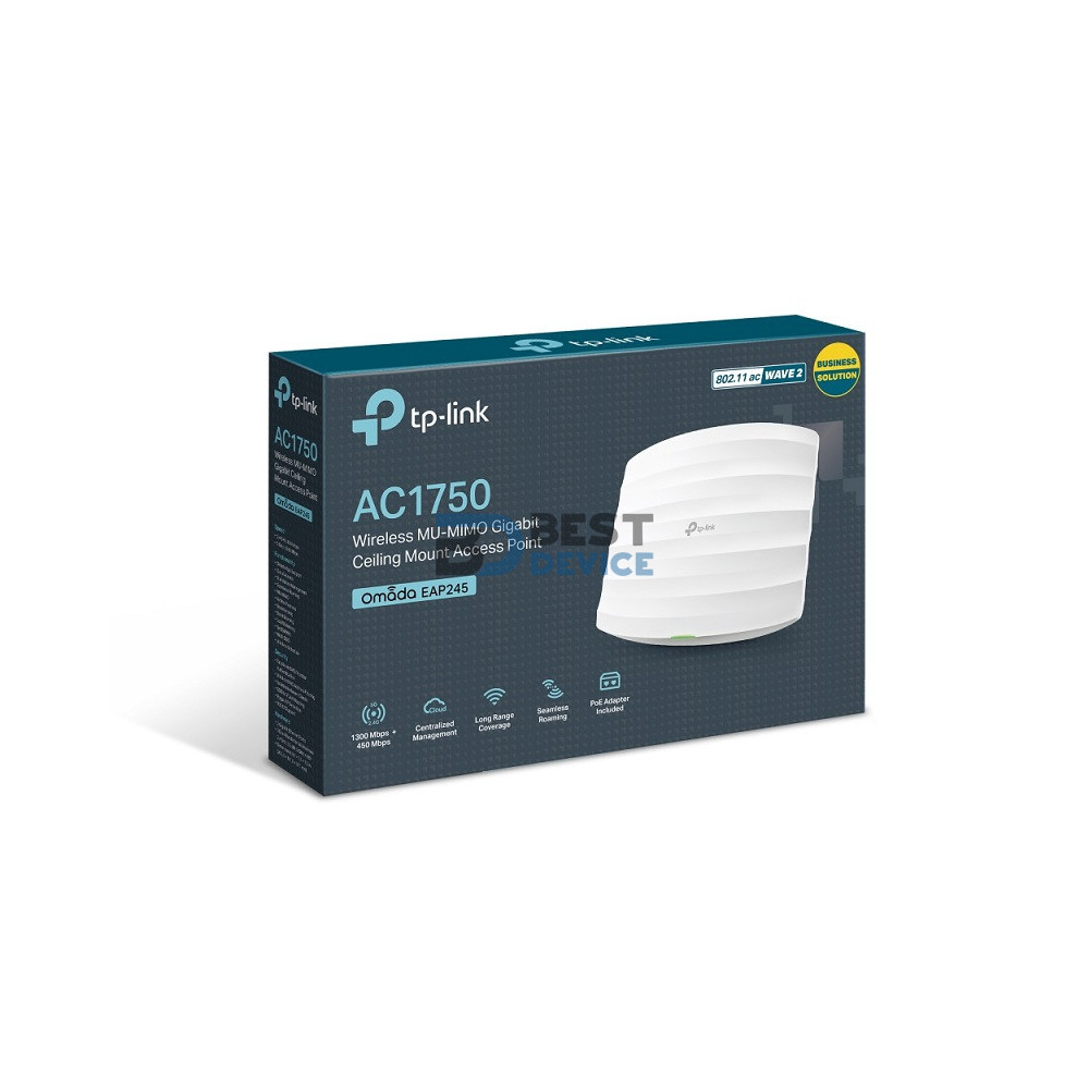 PUNTO DE ACCESO TP-LINK EAP245 2.4/5GHZ CEILING (TETO) 1750MBPS