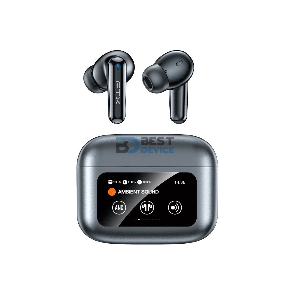 AURICULAR FTX E56L-GY BT/MIC/ANC/TOUCH/IPX6/PLATA C/PANTALLA LED