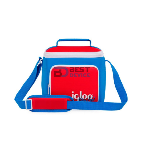 BOLSA TÉRMICA IGLOO 9 LATAS RETRO SQUARE LUNCH AZUL CON ROJO 63083
