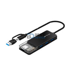 FTX HUB FTX-HUBT3-PB USB-C/USB-A 3.0 4 PORT/5GBPS NEGRO