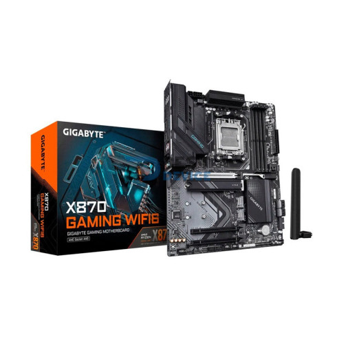 PLACA MADRE GIGABYTE AM5 X870 GAMING WIFI6 DDR5 S/R/HDMI/3M2/USB3.2/ATX