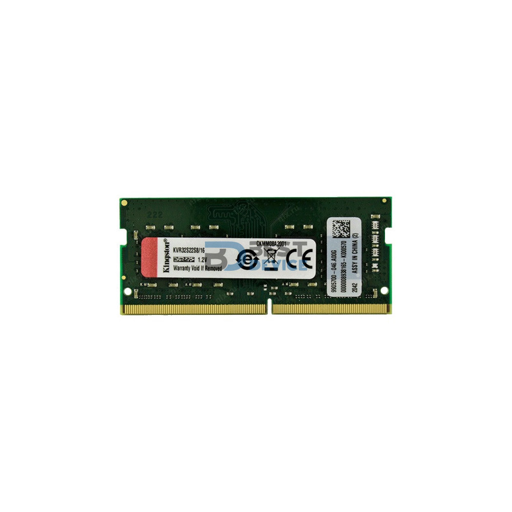 MEMORIA RAM PARA NOTEBOOK DDR4 KINGSTON 16G 3200 KVR32S22S8/16