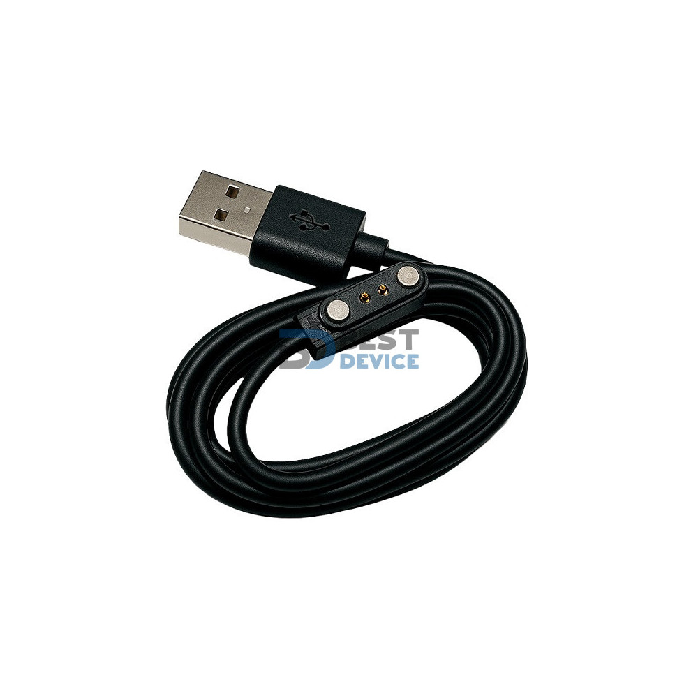 CARGADOR DE 2 PINES FTX PARA SMARTWATCH R24/R20/F24 NEGRO