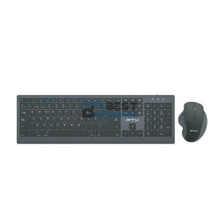 TECLADO+MOUSE FTX KM500 NUM/ESP/WIR/BT/RECARGABLE/NEGRO