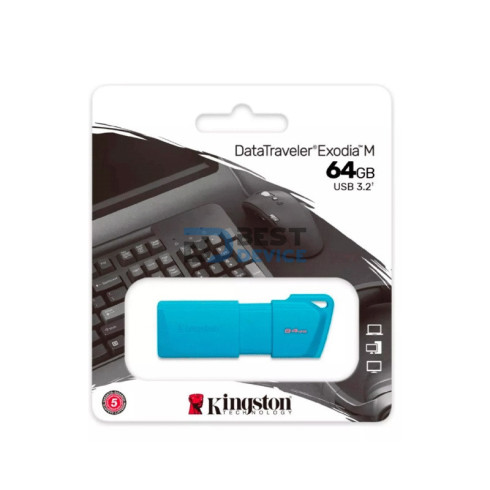 PENDRIVE KINGSTON 64GB KC-U2L64-7LB DATATRAVELER EXODIA M AZUL