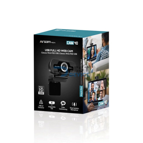 CÁMARA WEB ARGOMTECH ARG-WC-9140BK FULL HD 1080P C/MIC
