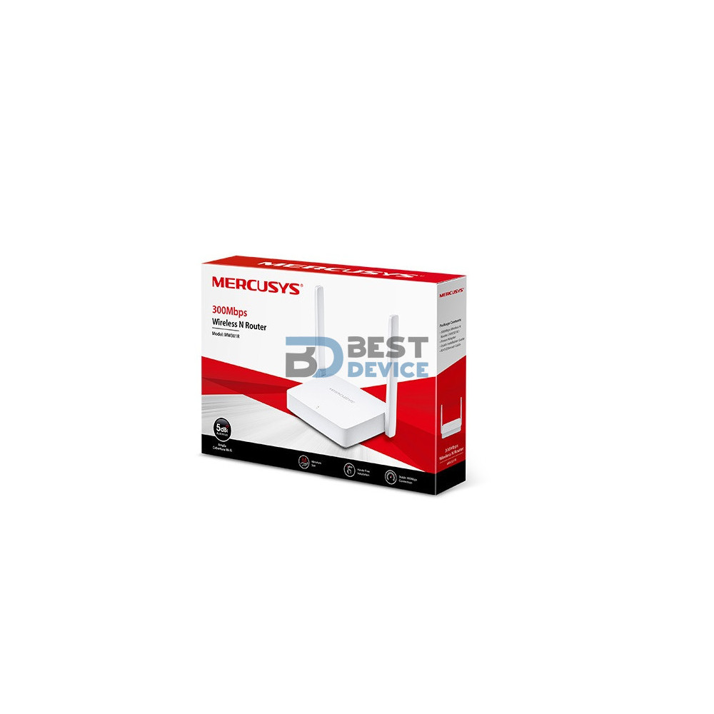 ROUTER MERCUSYS MW301R 300MBPS WIFI N 2*5DBI 3*10
