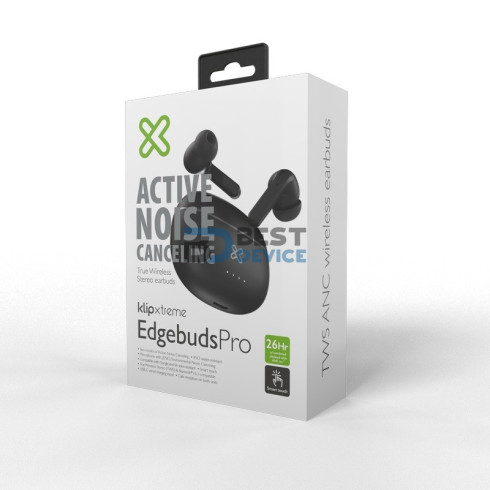 AURICULAR KLIP XTREME EARPHONE KTE-750BK EDGEBUDSPRO BT/MIC/ANC/TWS/TOUCH/IPX3/NEG