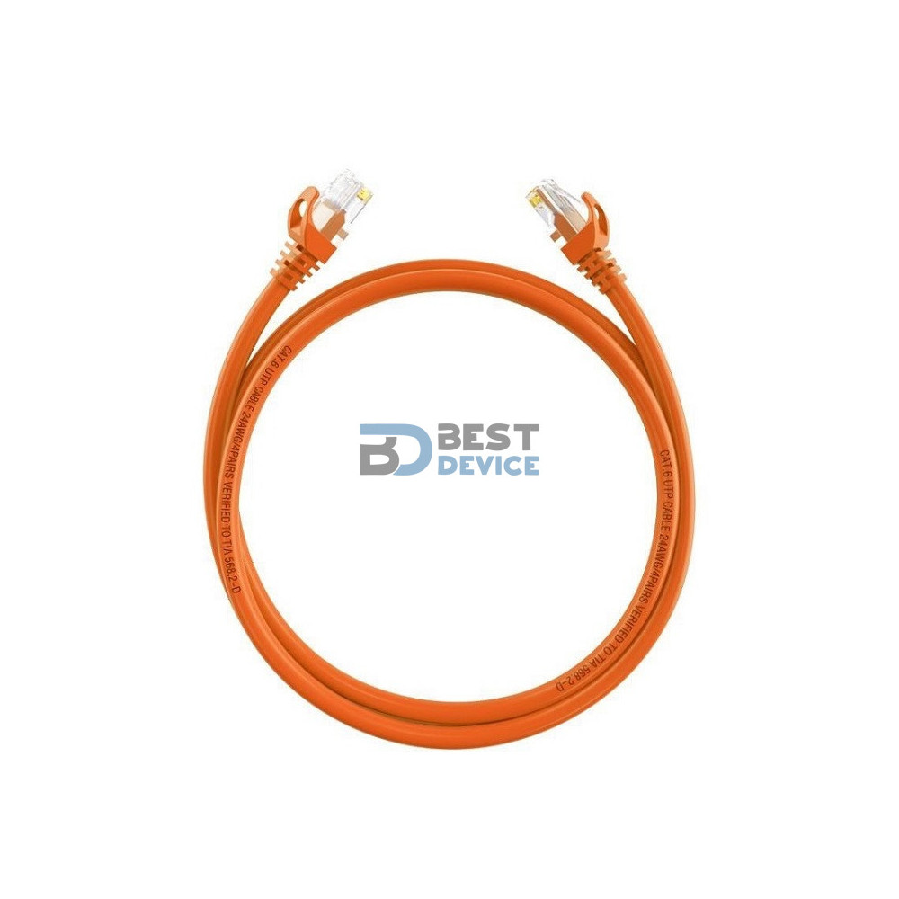 PATCH CORD UTP CAT6 RJ45 HIKVISION DS-1NP6UEC0 2 MTS NARANJA 24AWG