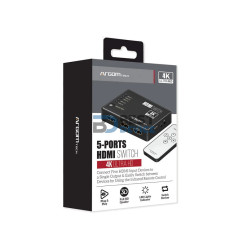 SWITCH ARGOMTECH ARG-AV-5125 5 PUERTOS HDMI 4K HD