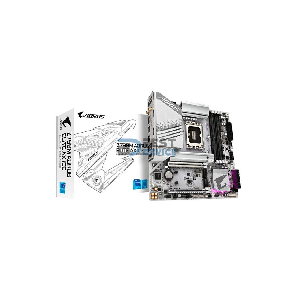 PLACA MADRE Z790M AORUS ELITE AX ICE DDR5 LGA 1700 S/R/HDMI/DP/3M2/WIFI/US