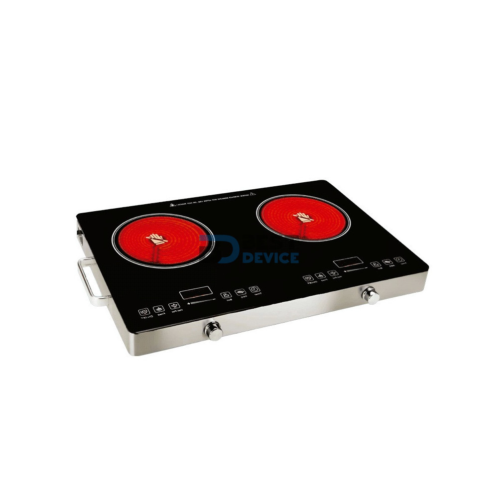 PLACA DE COCINA VITROCERAMICA FTX FEC-2H 7000W DIGITAL/2 HORNALLAS/NEGRO CON SELECTOR