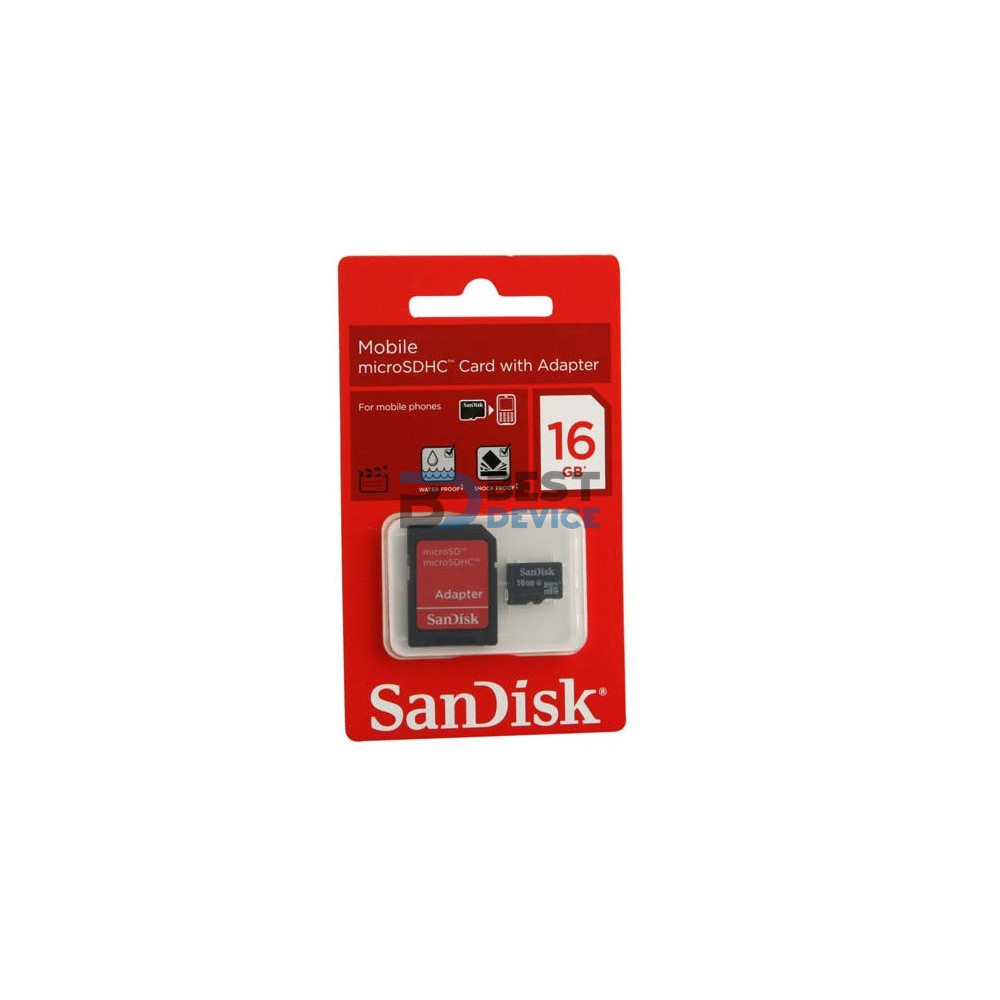 MEMORIA MICRO SD SANDISK 16GB 80MBS CLAS10