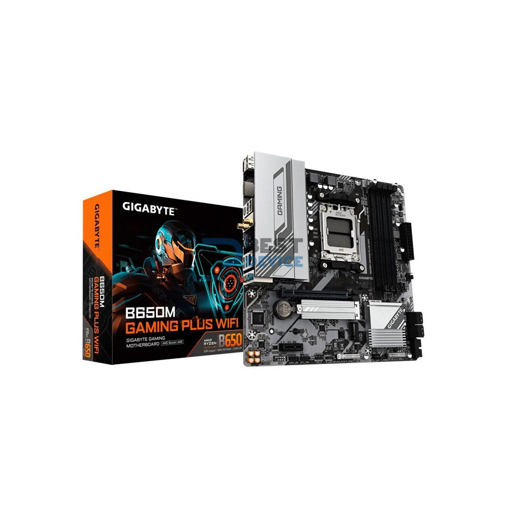 PLACA MADRE GIGABYTE AM5 B650M GAMING PLUS WIFI DDR5 S/R/HDMI/DP/2M2/USB/MATX