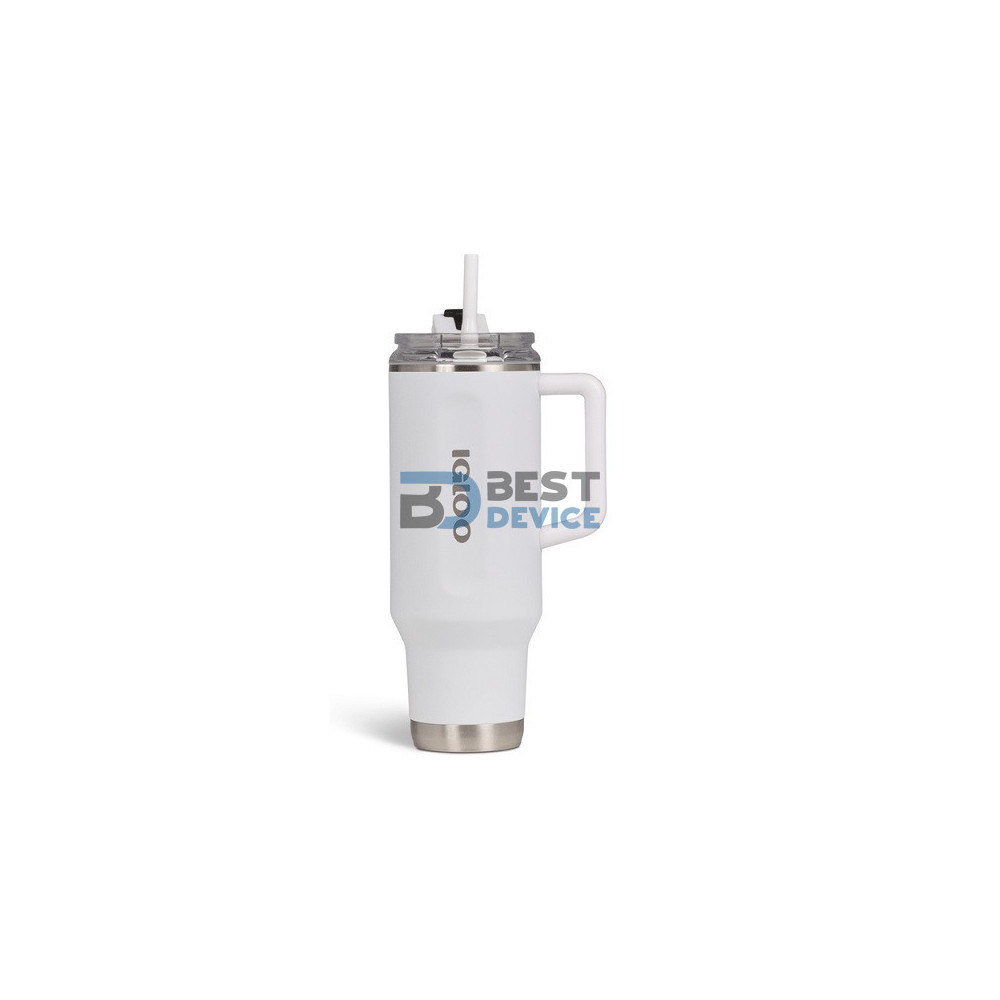 VASO TÉRMICO IGLOO 1.2L SSTL FLIP 'N' SIP TRAVEL MUG BLANCO 71226 CON PAJITA