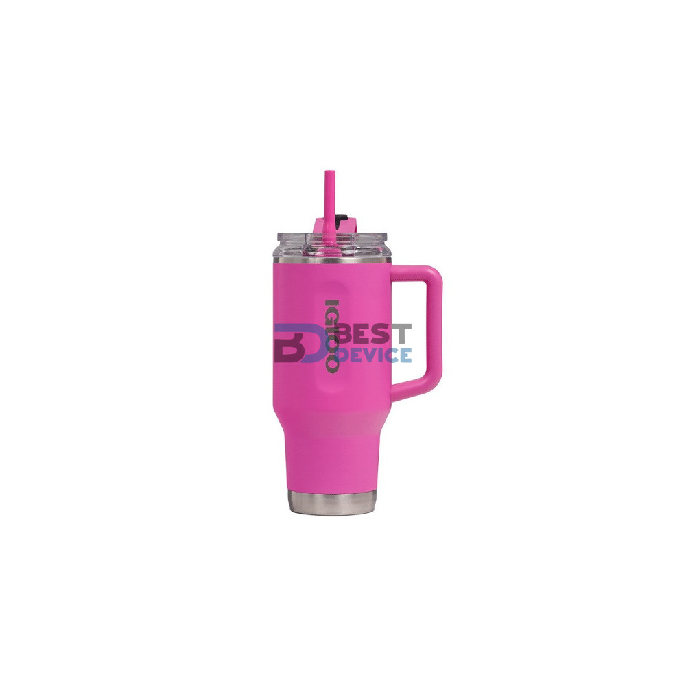 VASO TÉRMICO IGLOO 950ML SSTL FLIP 'N' SIP TRAVEL MUG ICE DYE ROSA 71363 CON PAJITA