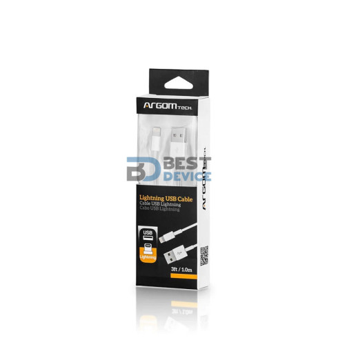 CABLE ARGOMTECH ARG-CB-0037 USB LIGHTNING 3 PIES/1