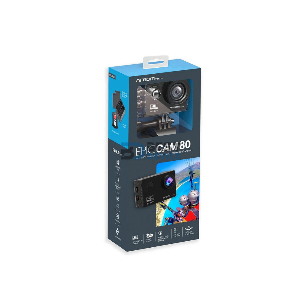 CÁMARA ARGOMTECH ARG-AC-9180BK EPIC CAM80 4K WIFI+ACCESORIOS