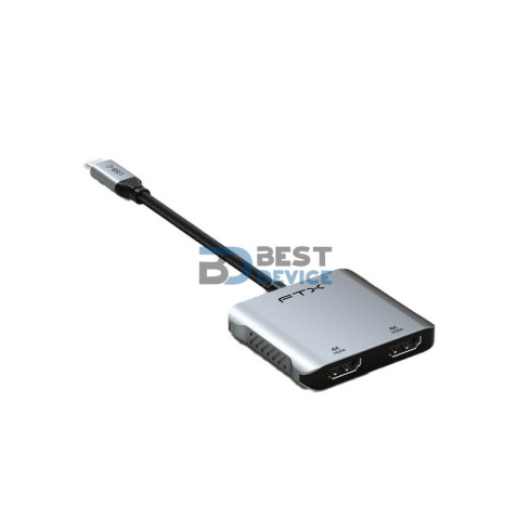 ADAPTADOR FTX FTX-CM2H4K-AG USB-C/4 EN 1 2HDMI/USB-A/USB-C 4K/GRIS