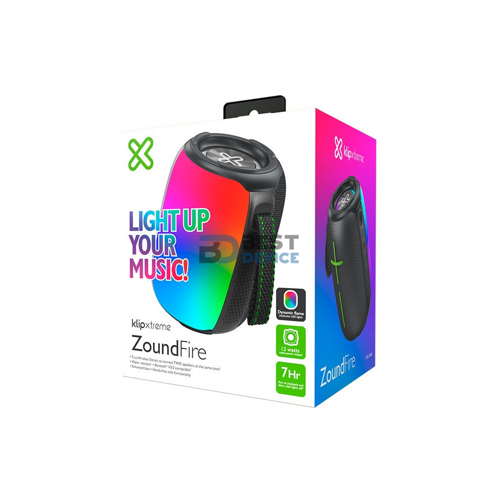 PARLANTE KLIP XTREME KBS-250BK ZOUNDFIRE BT/BAT/IPX6/TWS/AUX/LED