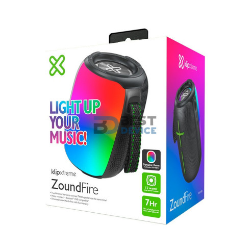 PARLANTE KLIP XTREME KBS-250BK ZOUNDFIRE BT/BAT/IPX6/TWS/AUX/LED