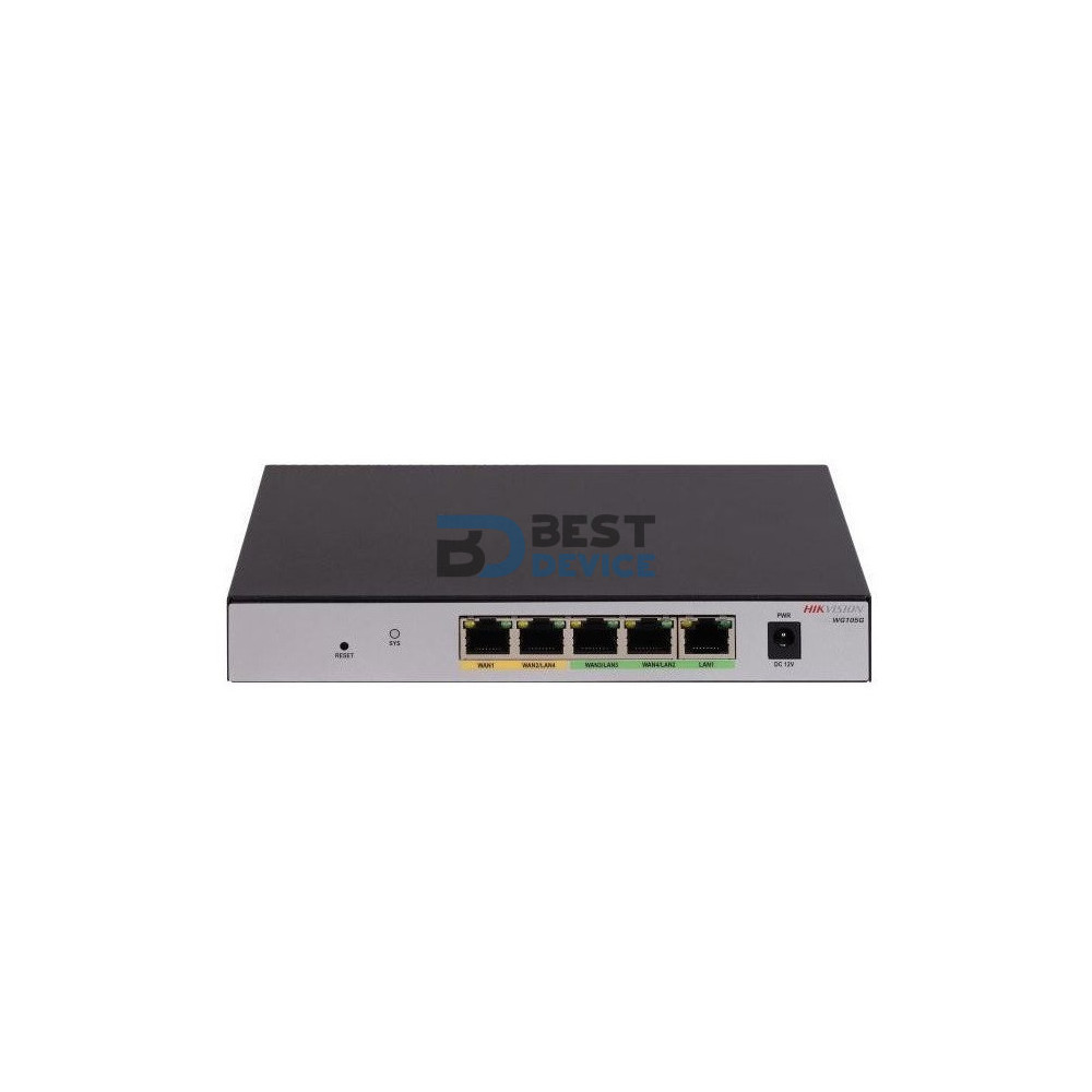 ROUTER HIKVISION DS-3WG105G-SI 5P 2WAN GBPS/3LAN GBPS/100 USERS