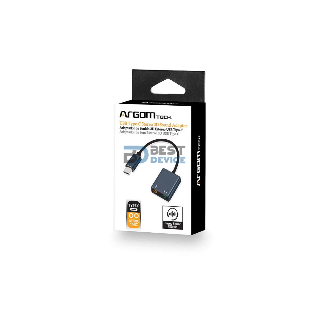 CABLE ARGOMTECH ARG-CB-0066 ADAPT TIPO C A SONIDO ESTEREO