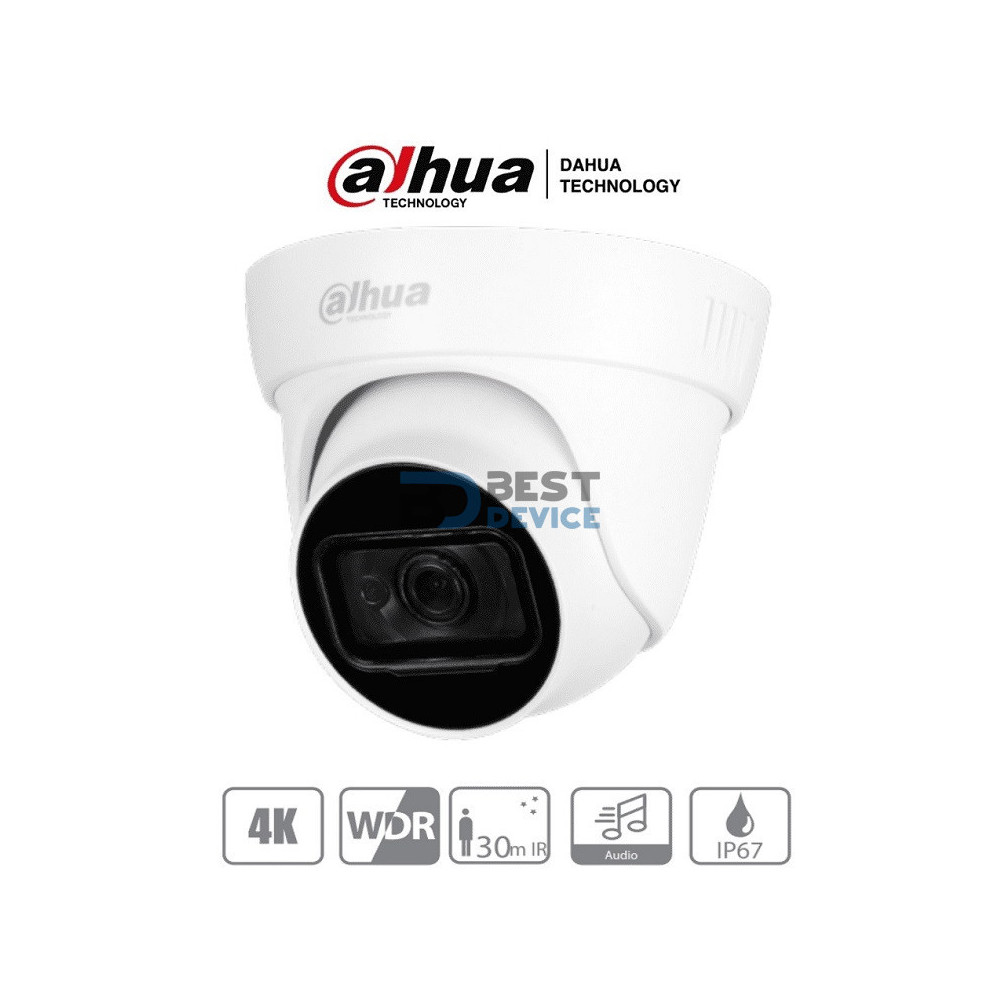CÁMARA DAHUA HAC-HDW1801TL DOMO 4K C/MIC 30M