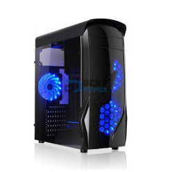 GABINETE GAMER AGILER AGI-C010 NEGRO/LUZ AZUL