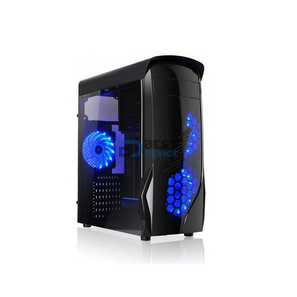 GABINETE GAMER AGILER AGI-C010 NEGRO/LUZ AZUL