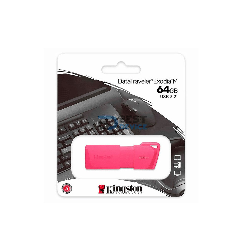 PENDRIVE KINGSTON 64GB KC-U2L64-7LN DATATRAVELER EXODIA M ROSA