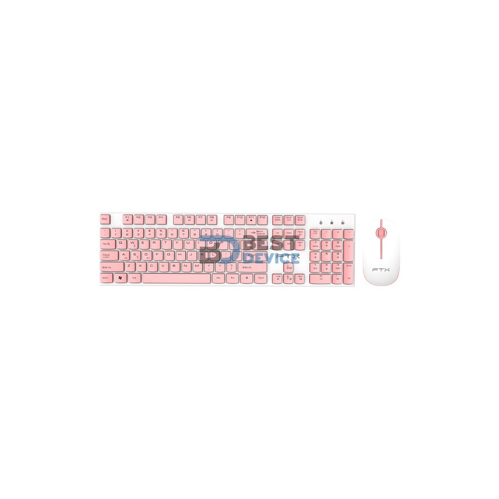 TECLADO+MOUSE WIR FTXGK600 ESP/BLA-ROSA