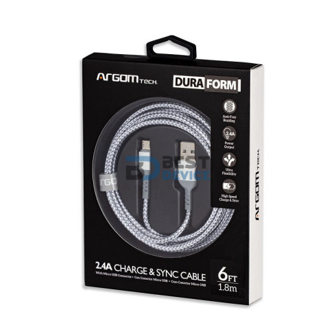 CABLE ARGOMTECH ARG-CB-0021WT MICRO USB TO USB 1.8M BLANCO